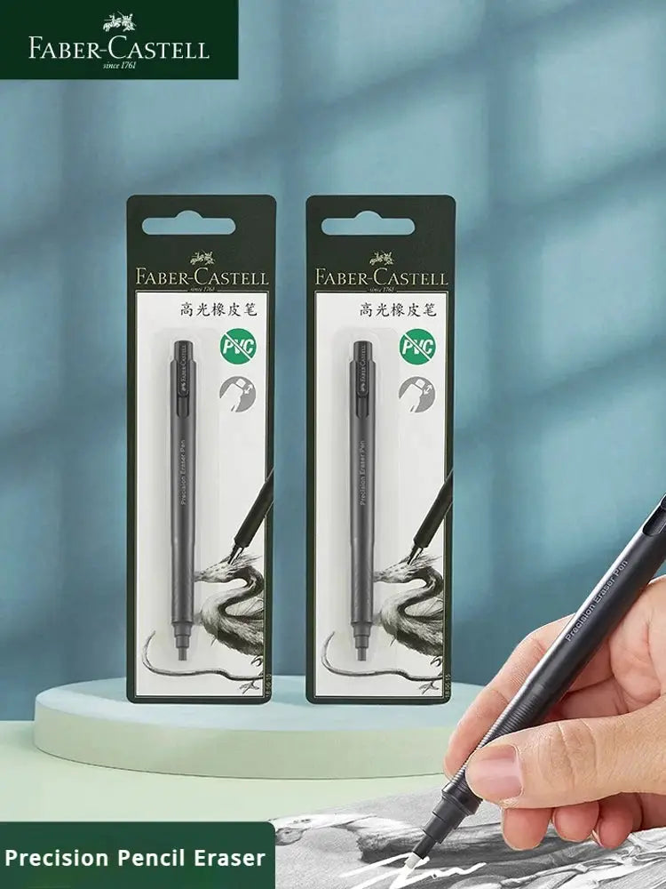 Faber-Castell Precision Tip Pen-Style Eraser, gray retractable 2.5mm, 2-pack