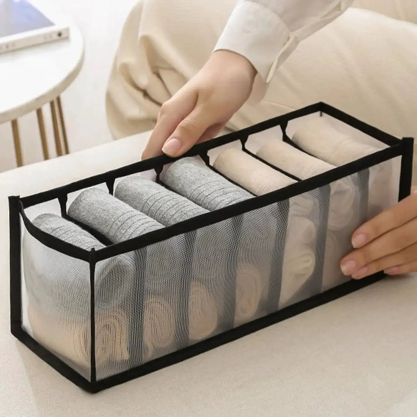 Foldable Closet Drawer Organizer For Socks And Underwear 7 9 11 Grid Storage Box Jeans Bra Organizer