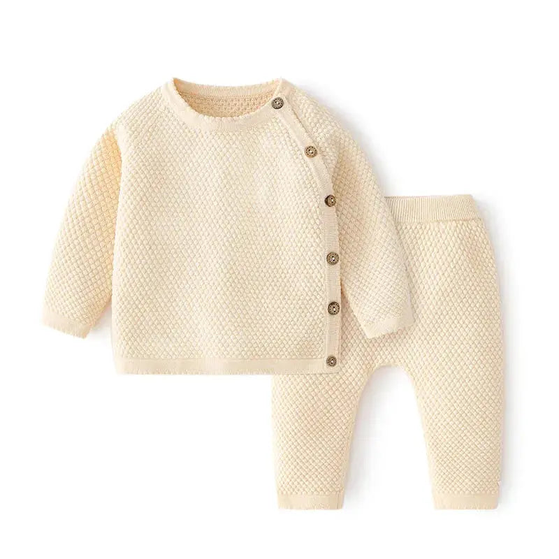 Cotton Baby Clothes Sets for Newborns and Infants Boy and Girl Knitted Tops and Pants Pajama Sets