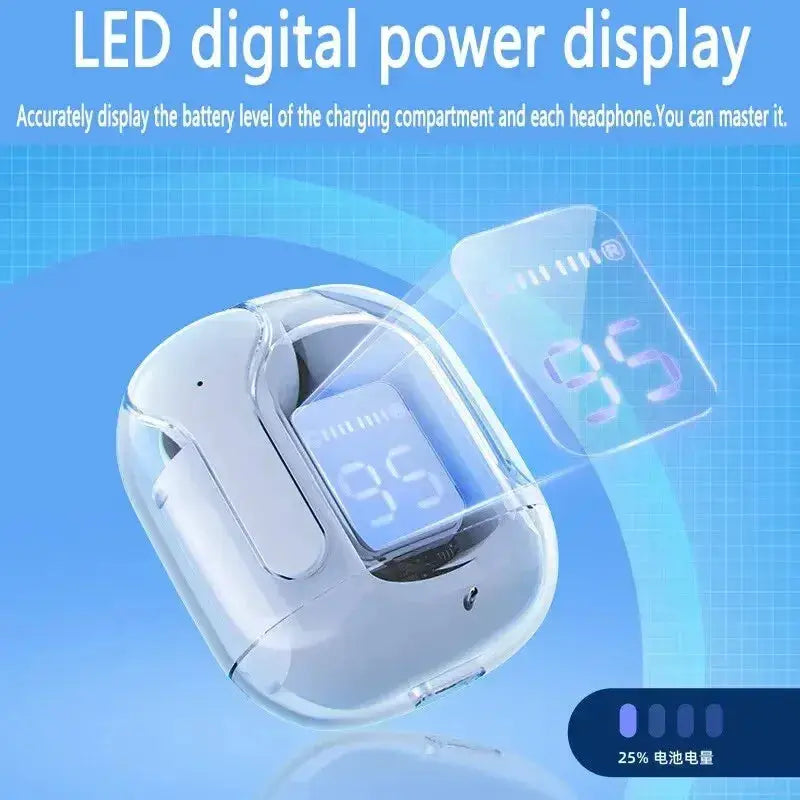 Xiaomi Original T2 Wireless Bluetooth Earphones With Transparent Design And LED Power Display HiFi Stereo Sound