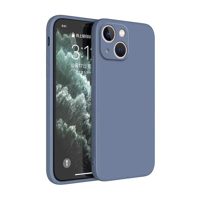 Square Liquid Silicone Phone Case With Luxury Camera Protection For iPhone 11 12 13 14 Plus Pro Max Mini