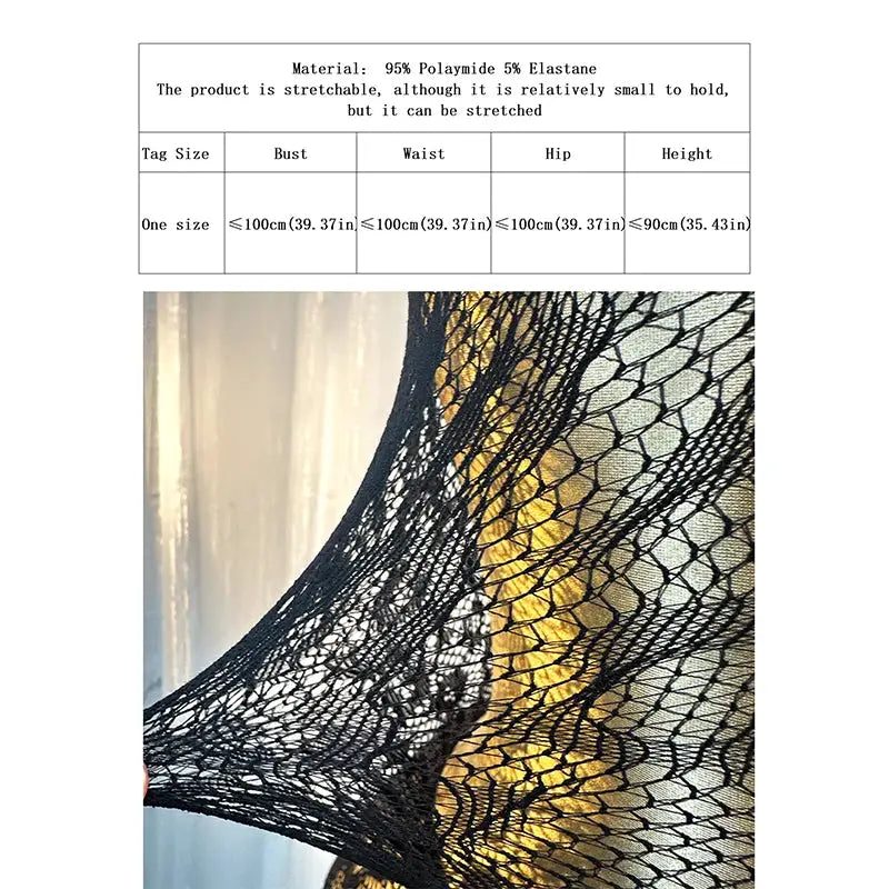Hollow Out Fishnet Cover Up Dress For Summer Beachwear Lightweight Nylon Elastane Blend