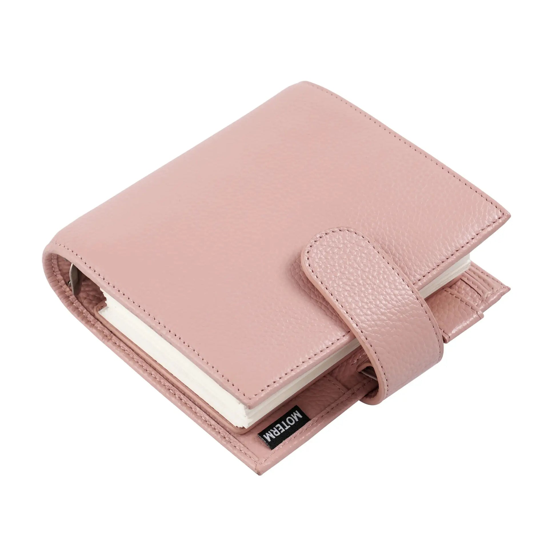 Moterm Luxe 2.0 pocket-size planner in pink pebbled leather