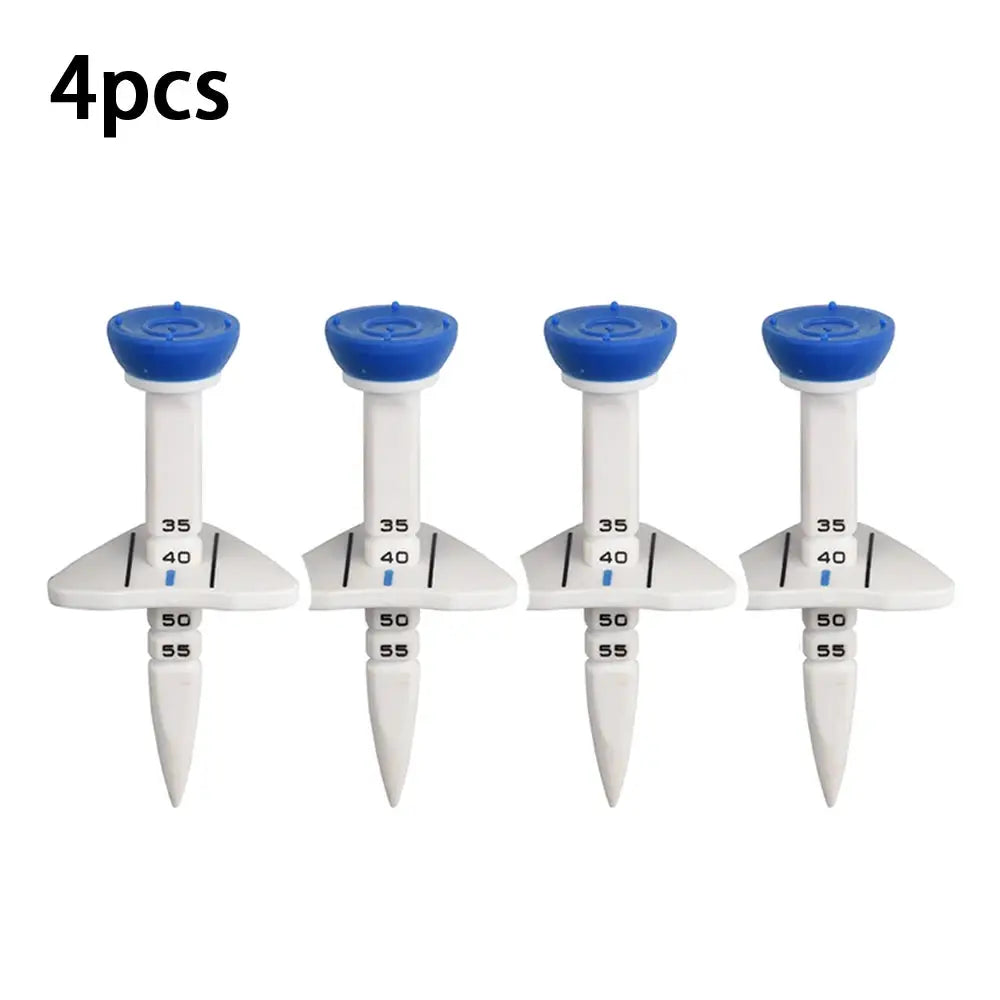 4 Pieces Adjustable Height 33 to 55mm Rubber Golf Tee Training Accessories for Practice and Swing Drills