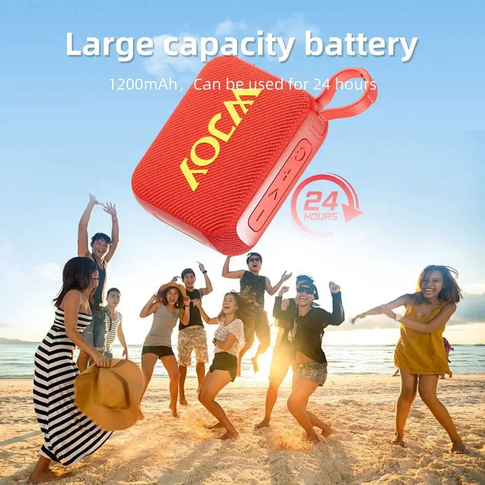 G04 Subwoofer Bluetooth 5.4 speaker, red portable wireless speaker with carrying loop for home theater