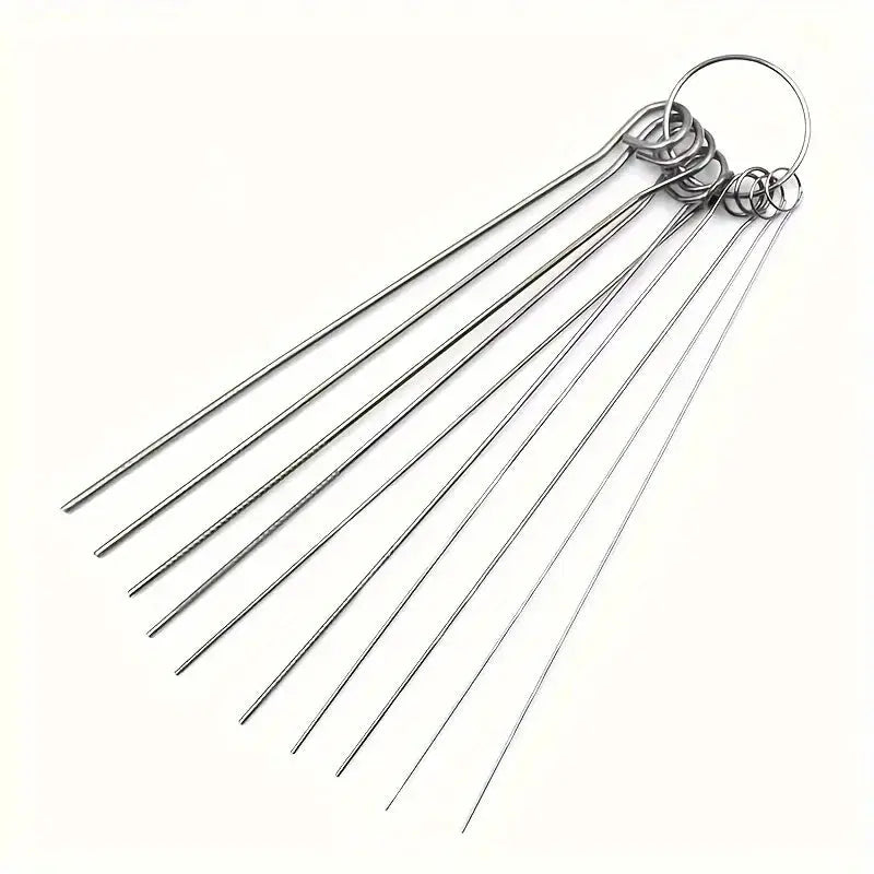 PureFlow Stainless Steel Needle Shower Head Cleaning Brush Set For Clogged Nozzles And Fits Multiple Shower Head Sizes