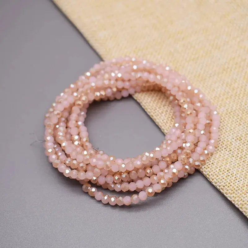 Yanqi Rondelle Crystal Beads 2mm 3mm 4mm Faceted Round Glass Beads for Jewelry Making DIY Spacer Beads