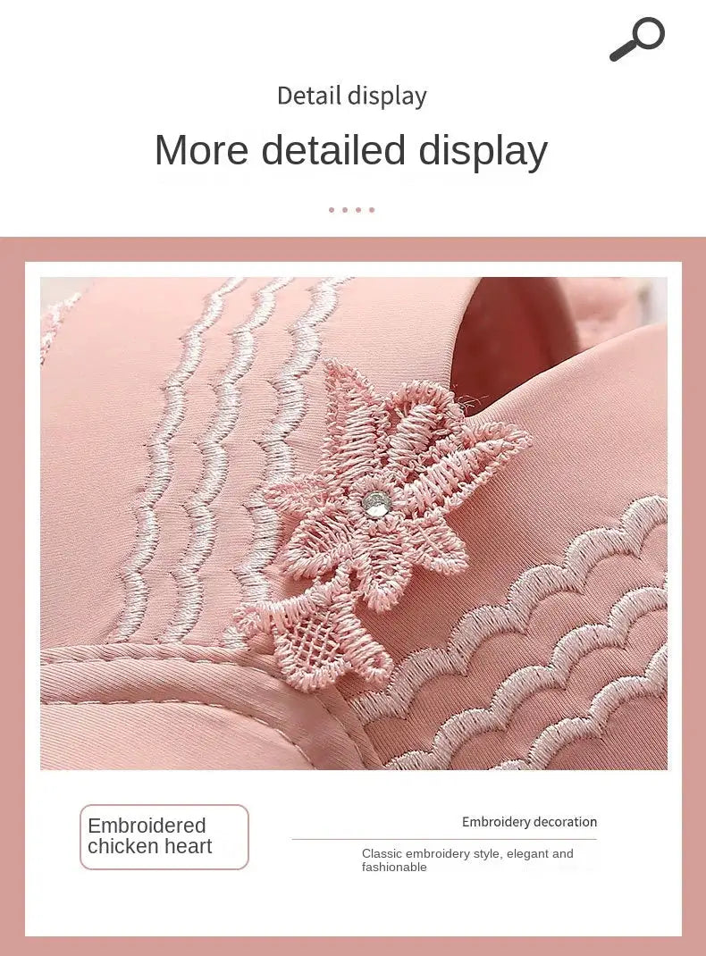 Simples Market pink embroidered bra with scalloped lace trim and floral applique