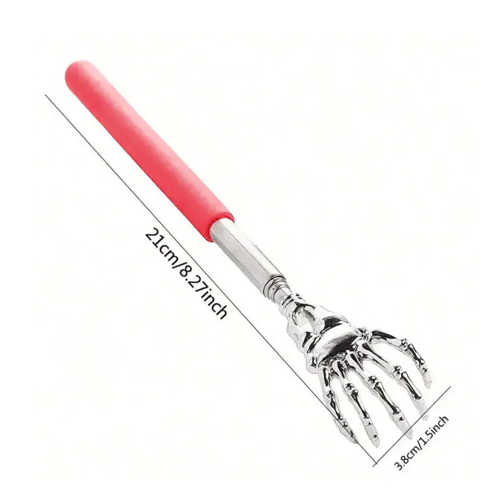 Portable Extendable Back Scratcher Stainless Steel Telescoping Massager For Humans And Pets With Rubber Grip