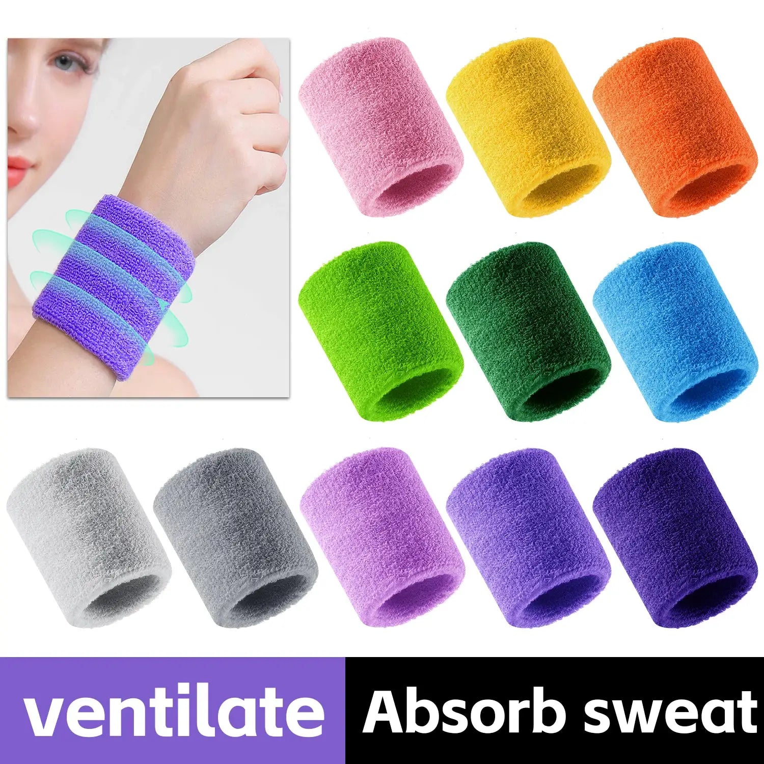 Half Pack Fitness Wristband Wrist Support For Tennis Basketball Volleyball Sports Protector Sweatband Gym Wrist Guard