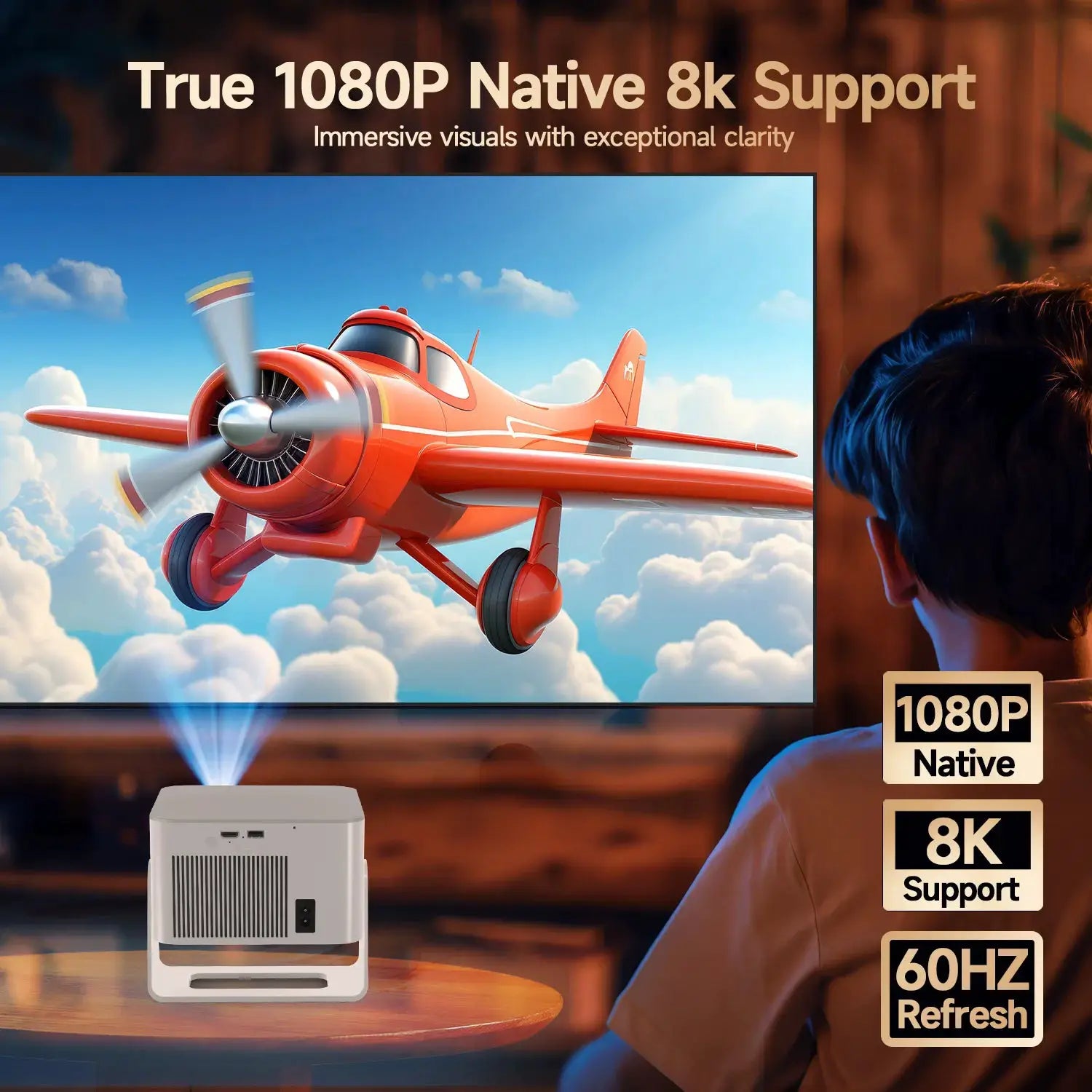 Magcubic Auto Focus Android 14 4K Projector HY350Max 900ANSI Outdoor