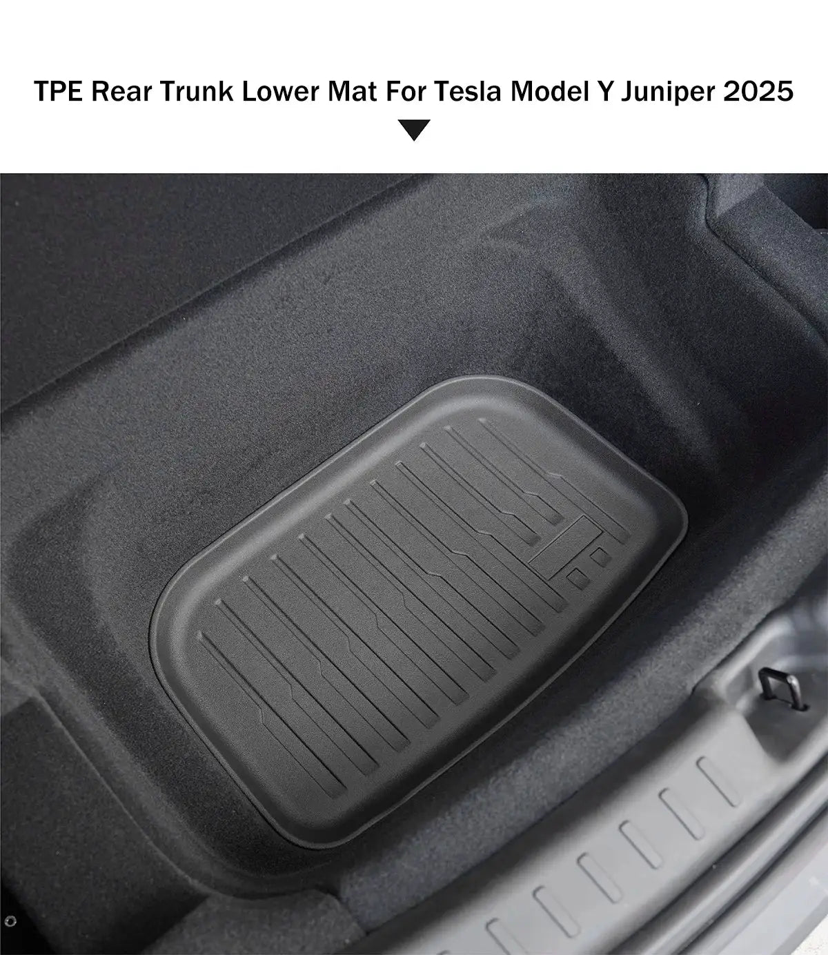 Simples Market TPE trunk mat for Tesla Model Y Juniper 2025–2026, front & rear coverage, anti-slip, waterproof