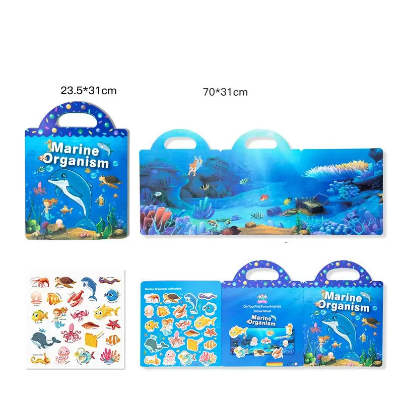 Reusable Cartoon Sticker Book for Kids DIY Puzzle Game Educational Learning Toy Ages 2 to 4 Gifts