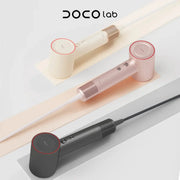 DOCO lab high-speed hair dryer set; 3-piece in beige, pink and black with UK/EU plugs