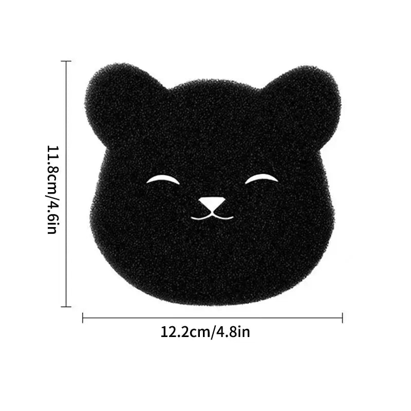 2 Or 4 Sets Pet Hair Remover Sponge Bear Sticky Reusable Machine Washable Dryer Safe Black