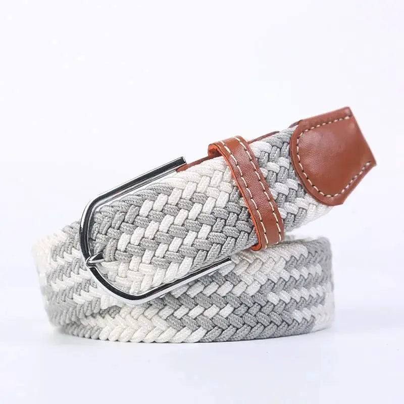 UrbanFlex Unisex Knitted Pin Buckle Belt Elastic Braided Canvas Stretch For Comfortable Jeans Wear