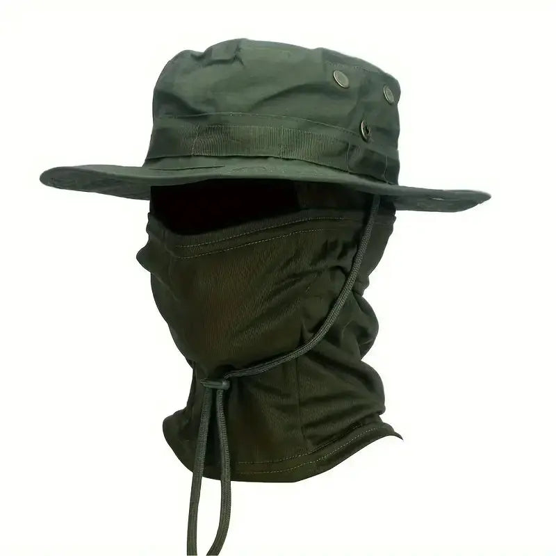 Camouflage Boonie Cap Balaclava Hat Set Foldable Soft Brim Sun Protection For Outdoor Hunting And Fishing
