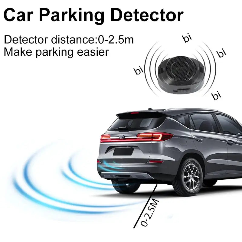 Car parking detector kit; 4-sensor flat-probe, 12V buzzer reversing radar by Simples Market