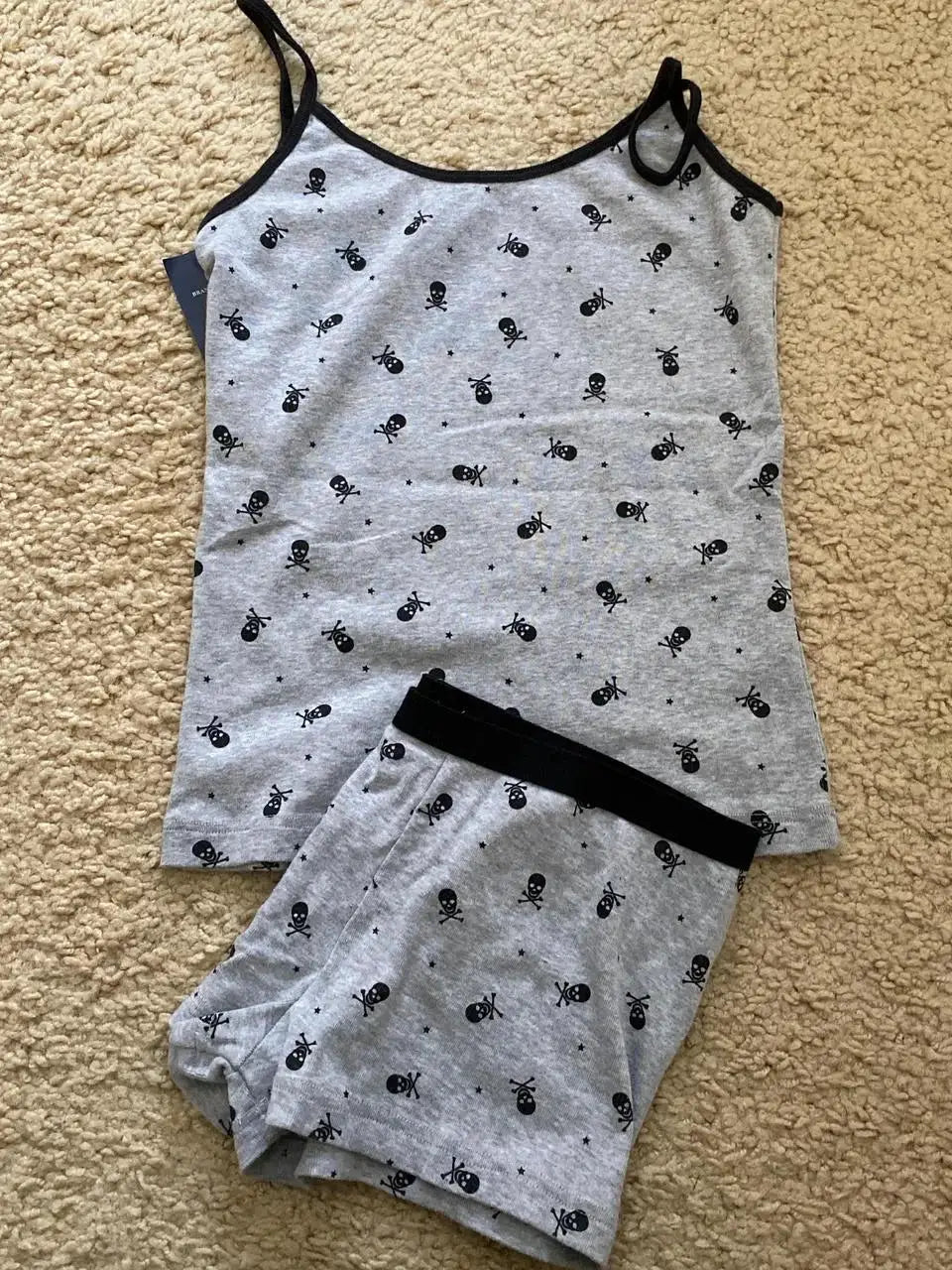 Strawberry Print Vest And Shorts Set For Women Eyelet Bow Tank Top