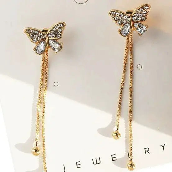 Geometric Square Drop Earrings For Women Korean Fashion Gold Color Long Tassel Dangle Party Jewelry Gift