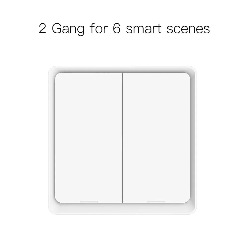 Two-gang white wall switch plate with rounded corners, clean minimalist design.
