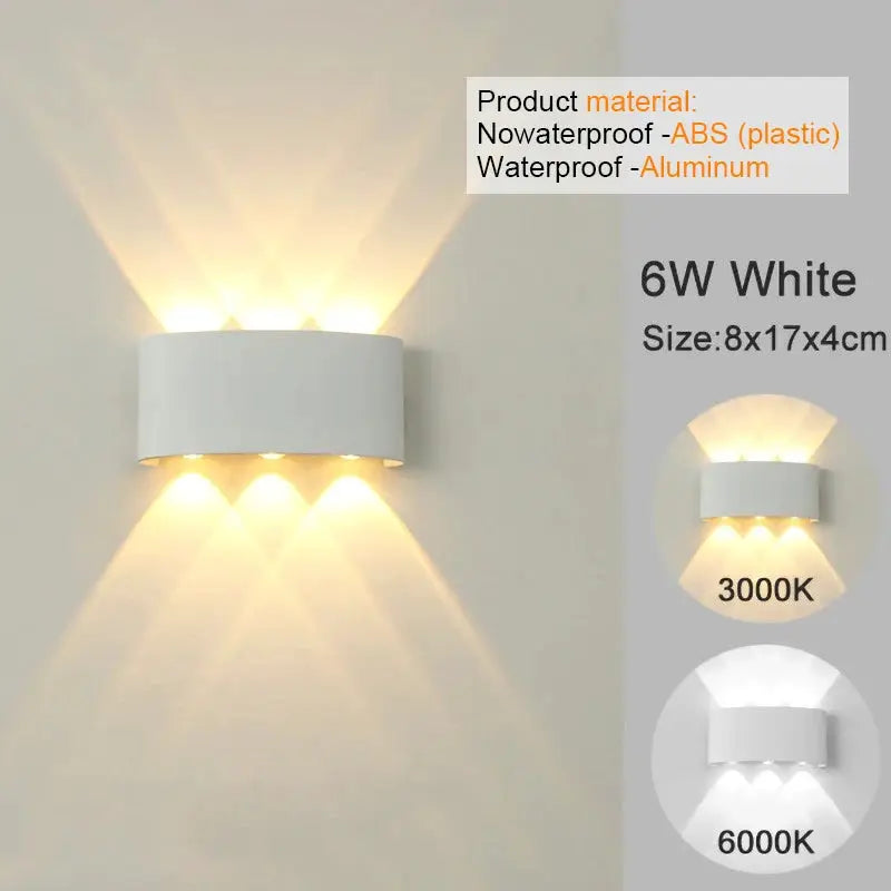 LED Wall Sconces Modern Indoor Outdoor Lamp White Up Down Wall Mount Lights For Living Room Hallway Bedroom Decor