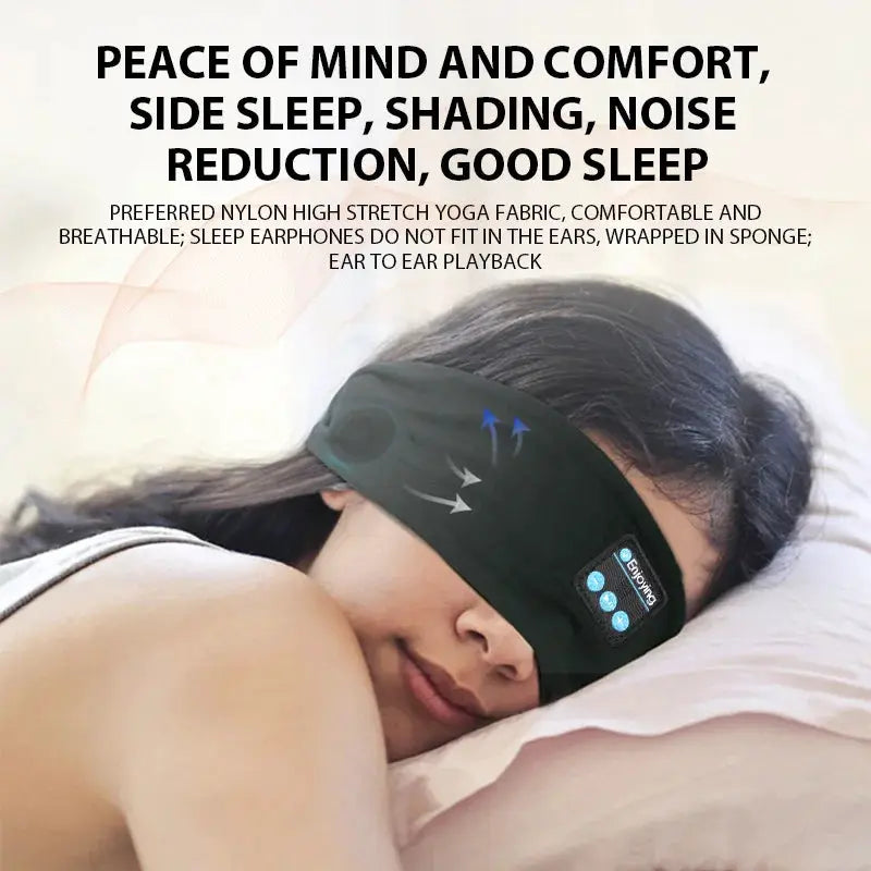 Wireless Bluetooth Headband Sleep Headphones With Eye Mask And HD Stereo Speakers For Side Sleepers