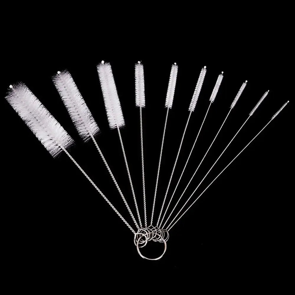 Ten Piece Nylon Bottle Straw Cleaning Brush Set For Bottles Tubes And Straws Kitchen Cleaning Tools