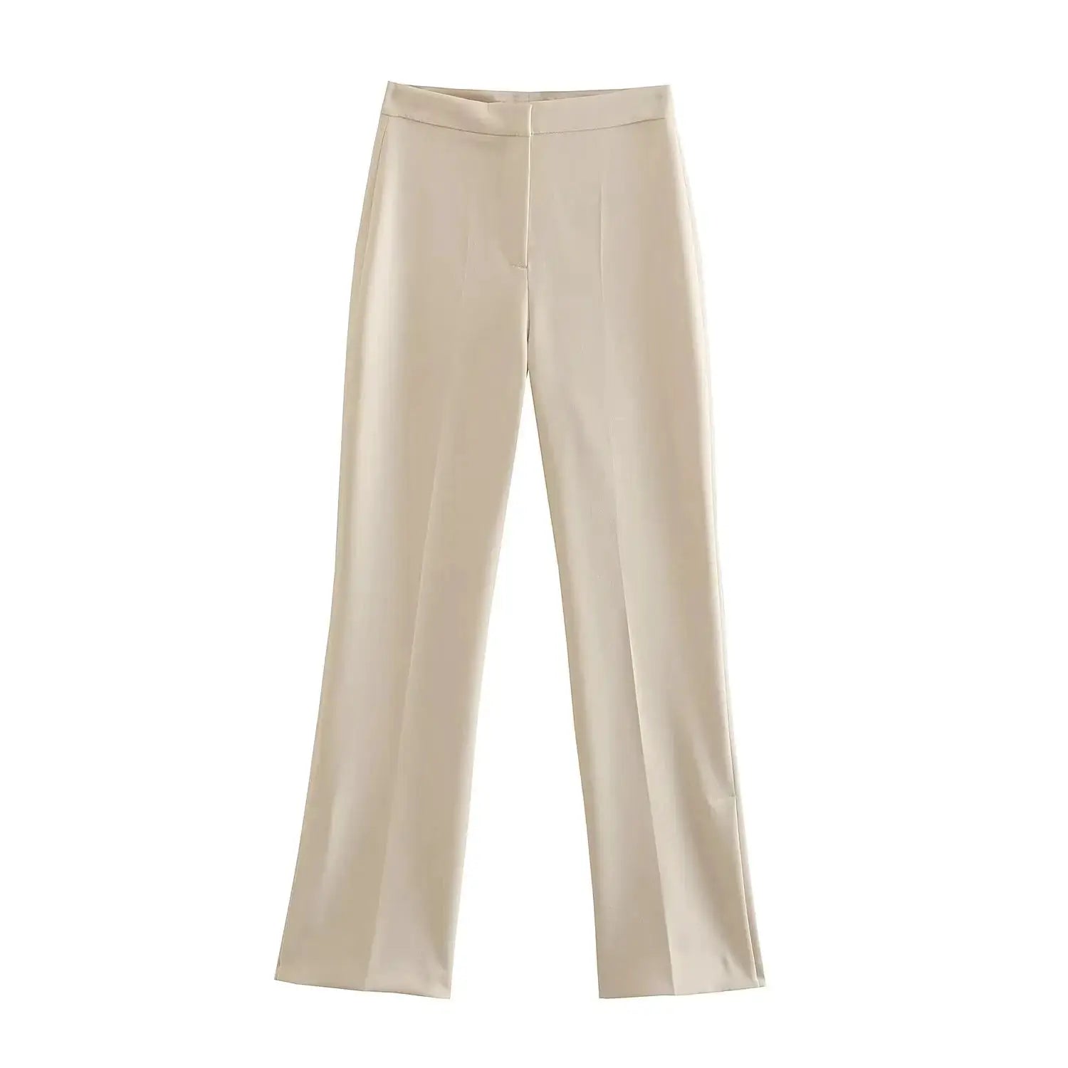 Women Elegant Strapless Tank Top Pant Suit With Side Slit Trousers
