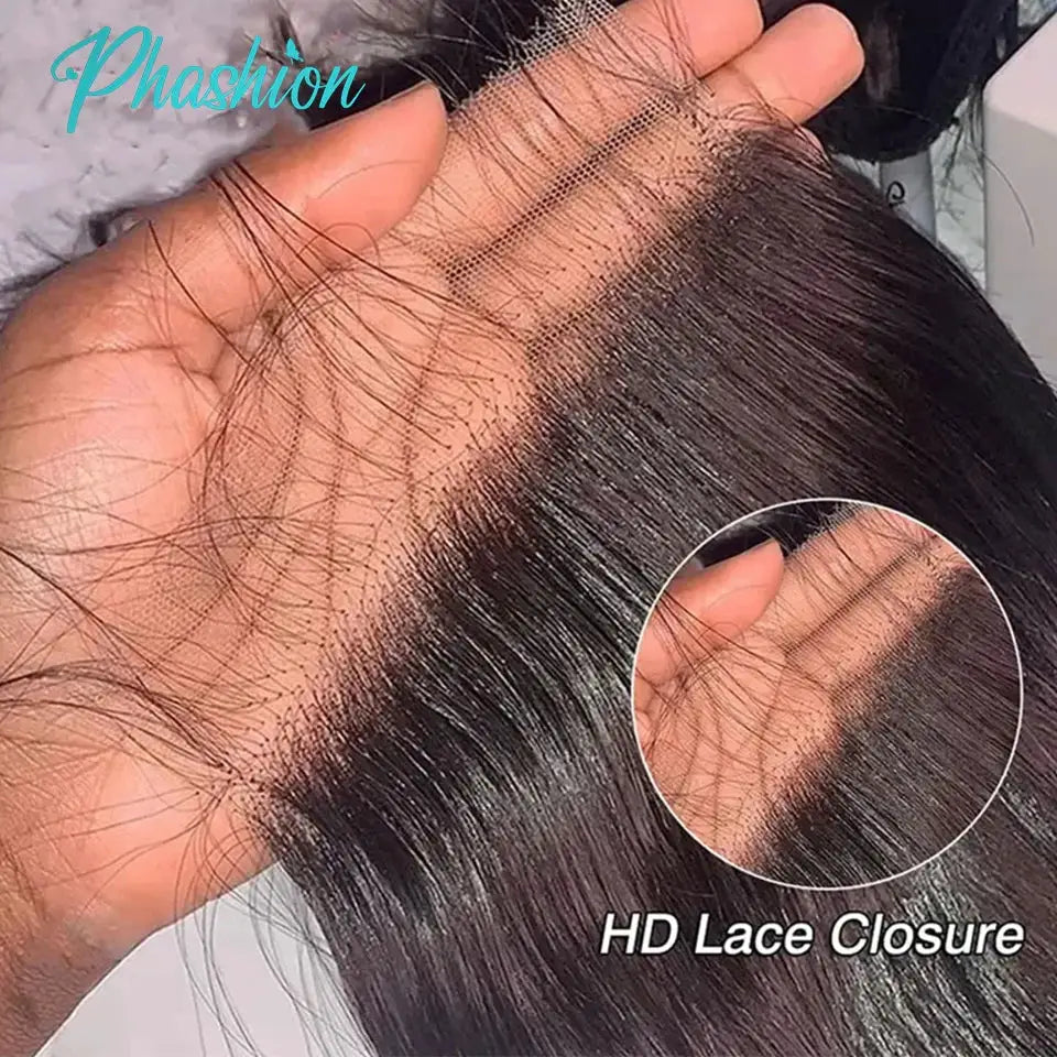 Phashion HD lace closure straight weave in natural black, 13x6/13x4 frontal with Swiss lace, Simples Market