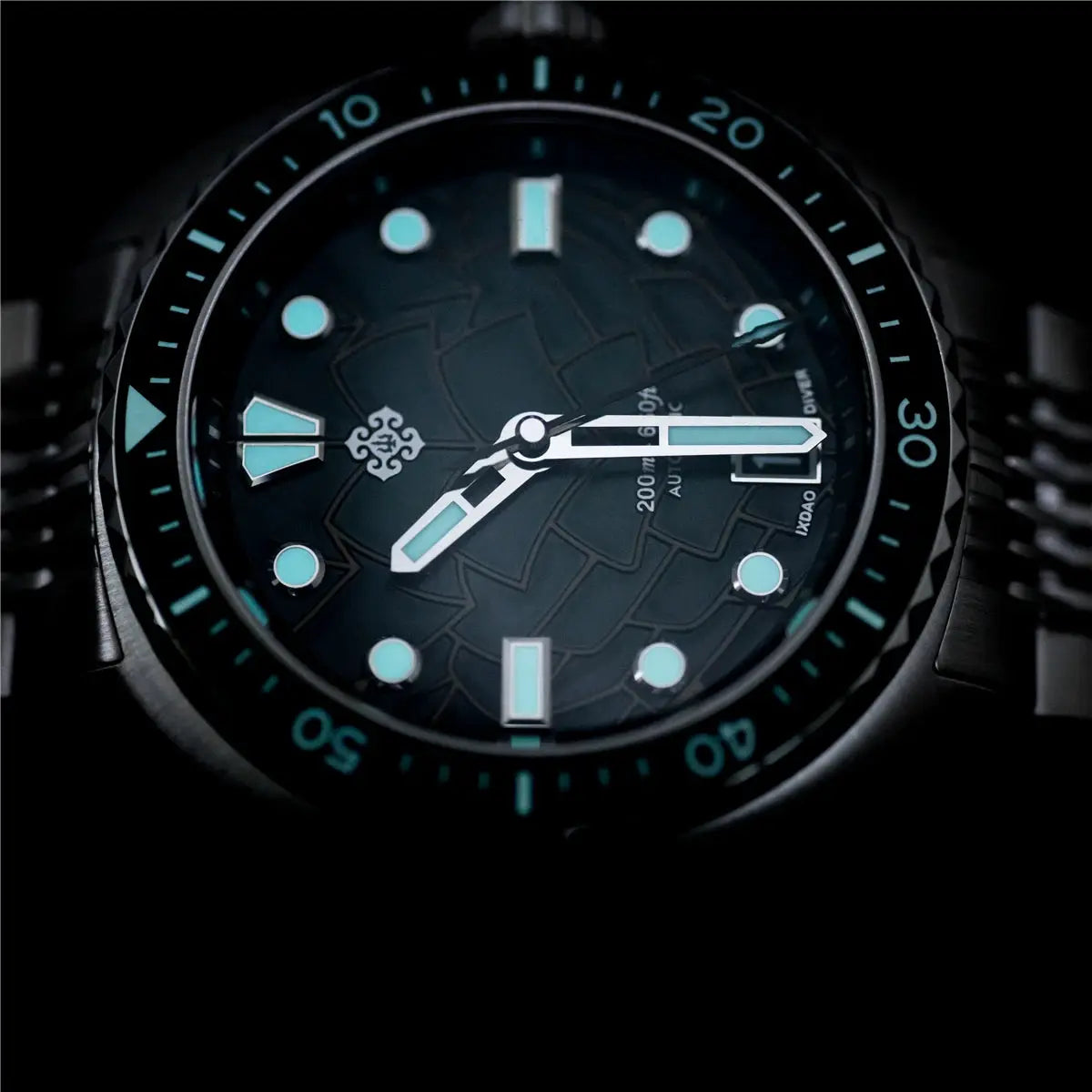 IXDAO IPOSE 2026 men's automatic diving watch BWG-9, Poseidon pattern, 20 Bar, stainless steel