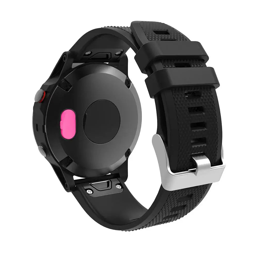 Silicone dustproof charging port plug for Garmin watches, black; compatible with Fenix 7/6/5 and Forerunner 955/965