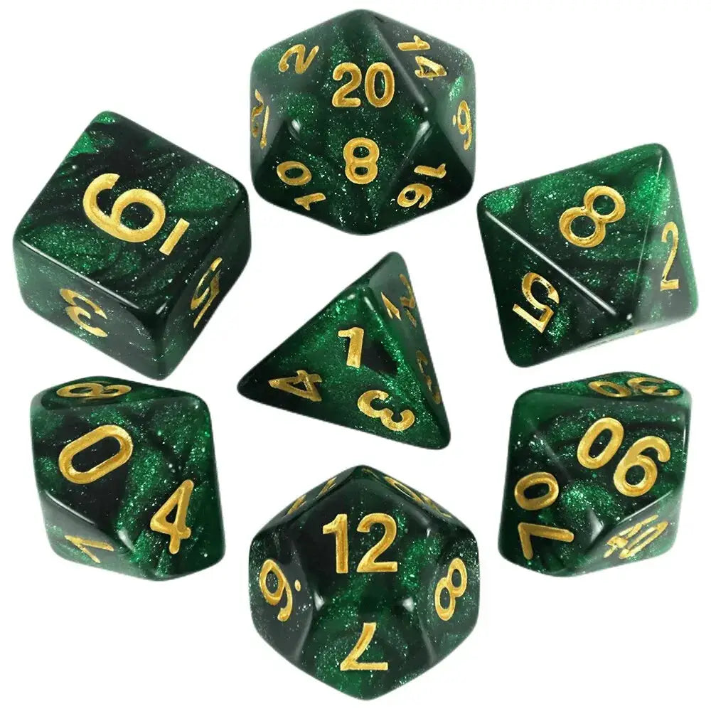 Galaxy Theme Polyhedral Dice Set For DnD With Cosmic Colorful Universe Effect Ideal For Adventurers