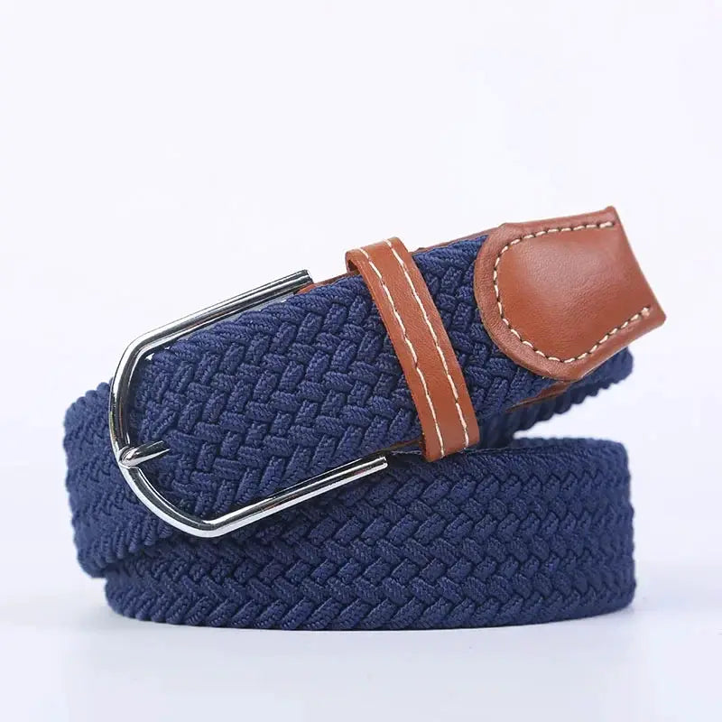 UrbanFlex Unisex Knitted Pin Buckle Belt Elastic Braided Canvas Stretch For Comfortable Jeans Wear