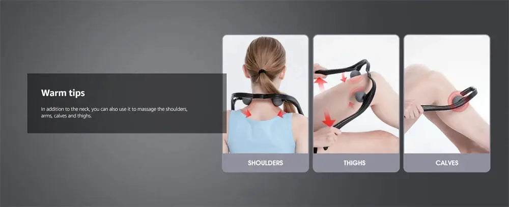 Neck Massager Shiatsu Dual Trigger Point by Simples Market; ergonomic, lightweight handle
