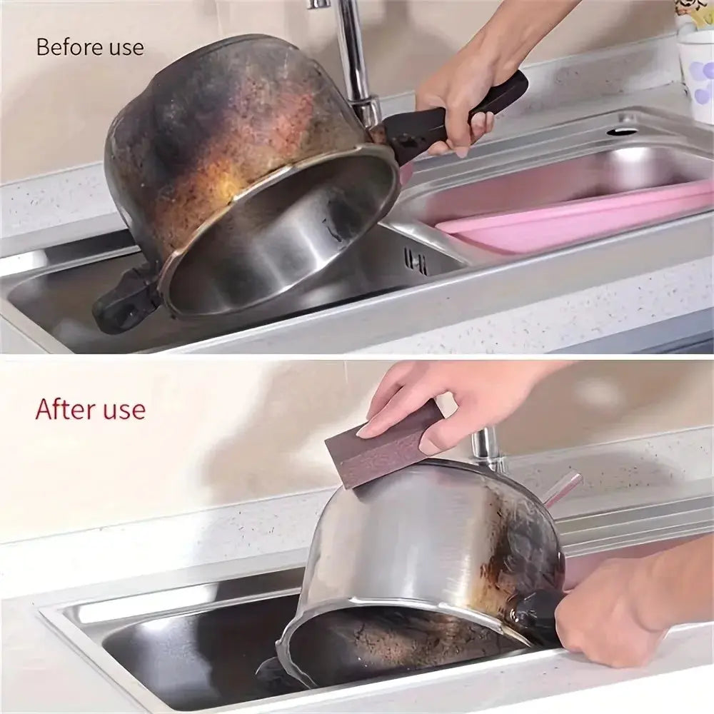 Magic Descaling Emery Sponge Cleaning Brush For Eco Friendly Kitchen Pot And Pan Stain Remover For Tough Residue
