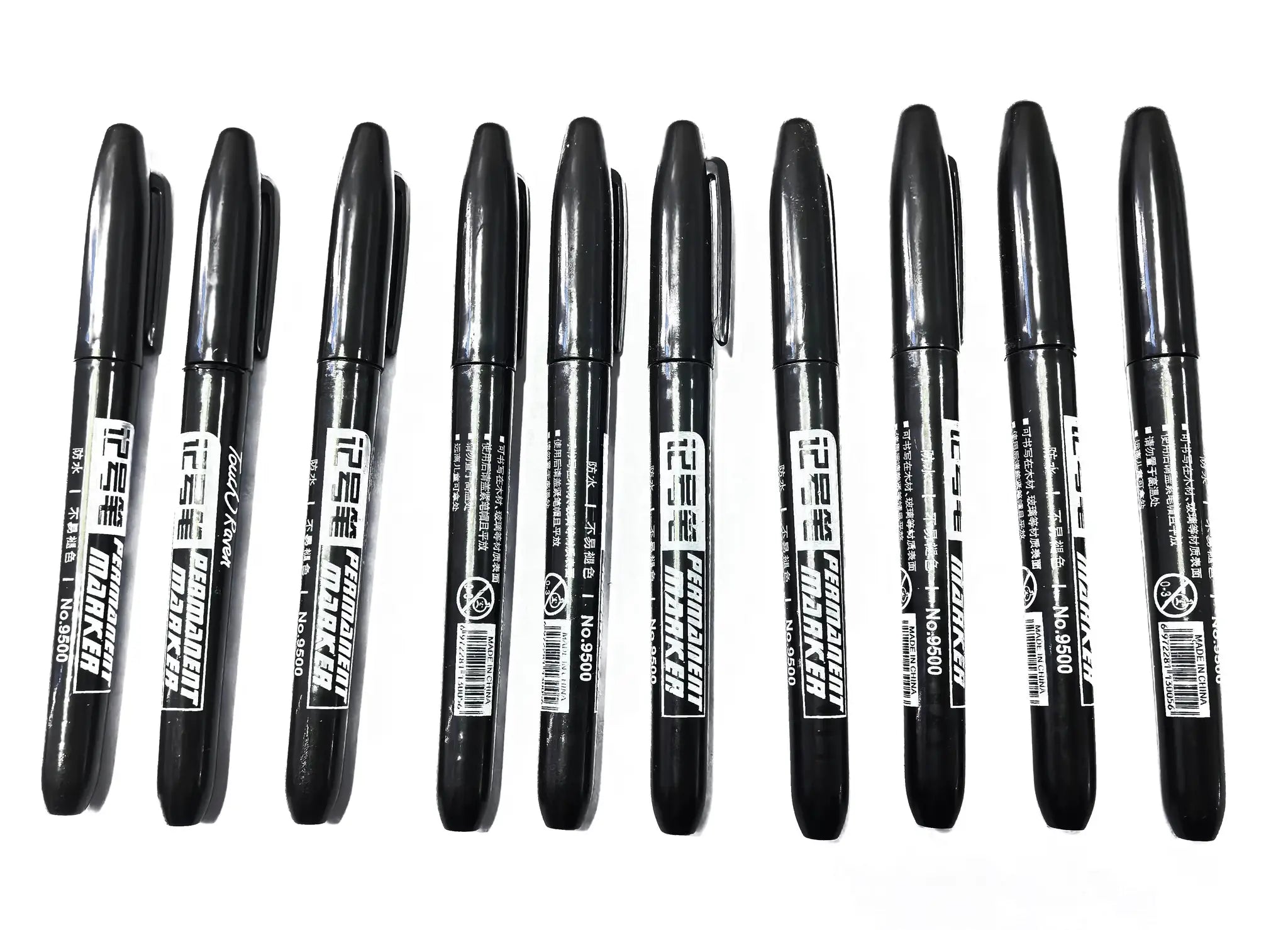 GraphixPro 6Pcs Permanent Marker Pens Set Black Blue Red Waterproof Ink Fine Tips For Manga Drawing