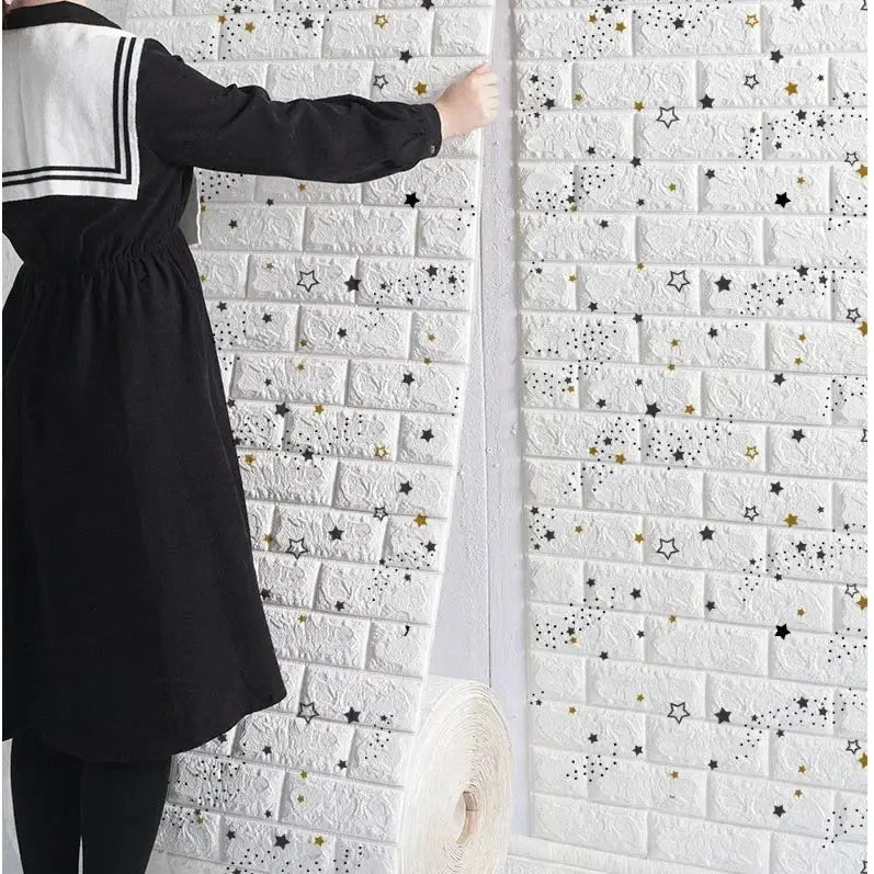 3D Self Adhesive Brick Wallpaper Waterproof 70cm Wide 1m 5m Or 10m Lengths For Living Room Bedroom Kids Room Decor - Simples Market