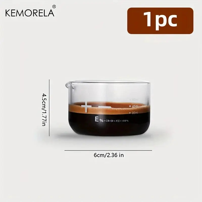 KEMORELA 60ml Espresso Shot Glasses Clear Scale Measuring Cup Heavy Glass Coffee Cups for Home Barista Accessories