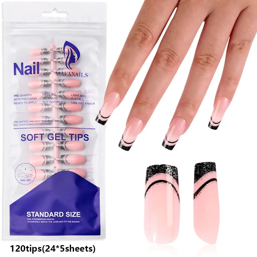 Nailuxe Light Pink Press On Nails Short To Medium Square Full Cover Tips 100 Piece Set For Hands And Feet