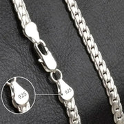 Fine Top Brand Silver 6mm Chain Necklace Unisex 16 To 24 Inch Jewelry Gift For Women Men Everyday Wear