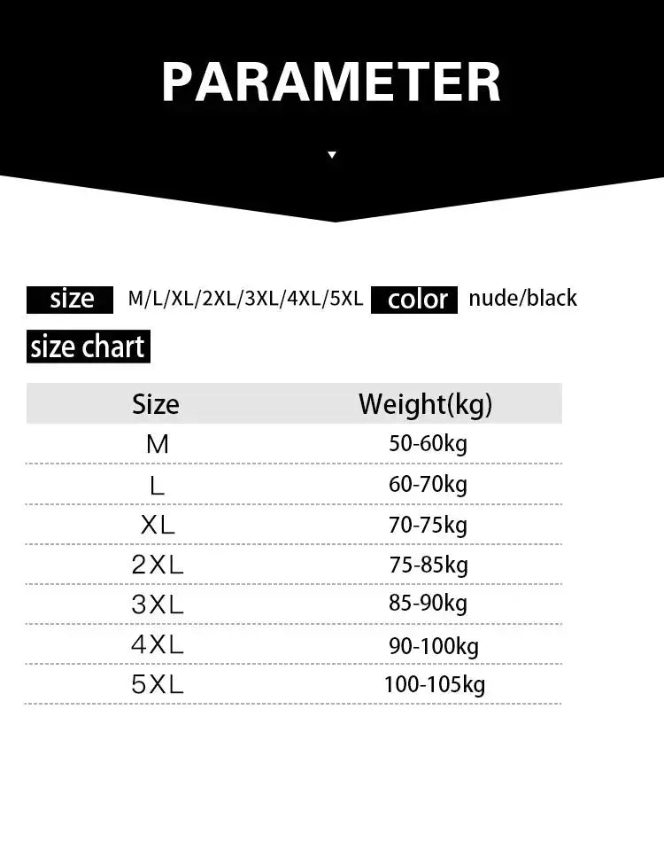 Men's slimming body shaper waist trainer belt by Simples Market; nude/black, sizes M–5XL with weight chart.