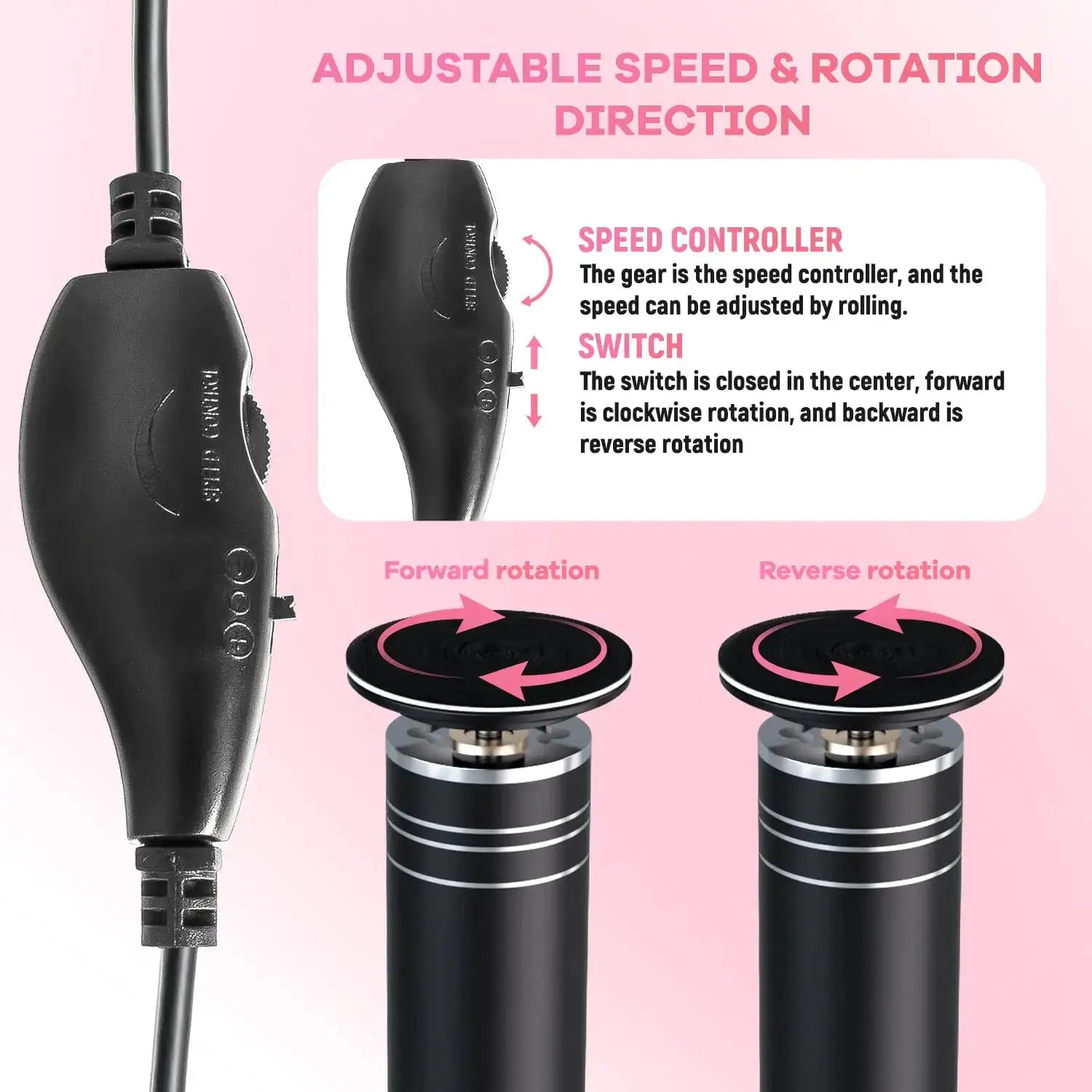 Electric foot grinder by Simples Market with speed controller and 60 replacement sandpaper discs, black handheld pedicure tool