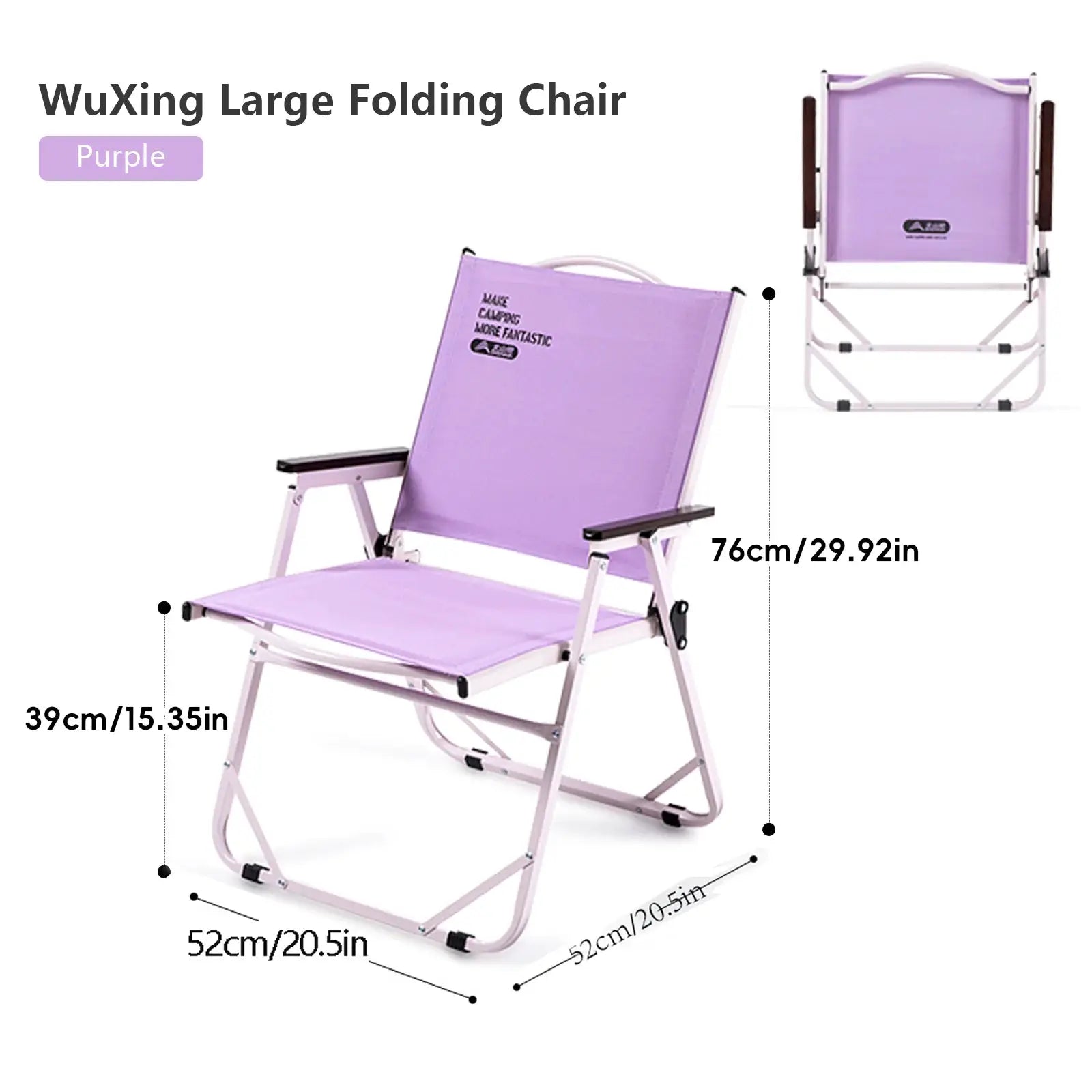BISINNA outdoor folding camping chair in purple; portable lounge chair for camping, beach and hiking.