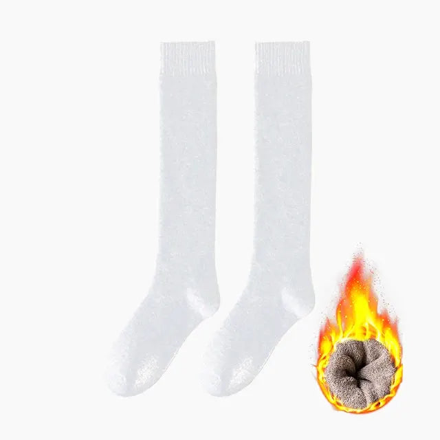Women's Winter Warm Long Knee High Socks Thick Thermal Cotton Terry Harajuku Breathable Casual