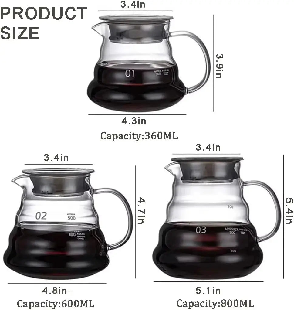 Handmade Glass Coffee Pot and Funnel Set Cloud Shaped Pour Over Server With Extraction Cup For Home Use