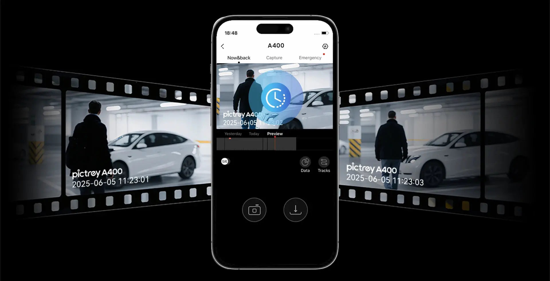 Pictrey A400 4K dash cam in black with built-in ADAS, Wi-Fi, 1.9-inch IPS screen, parking monitor and night vision