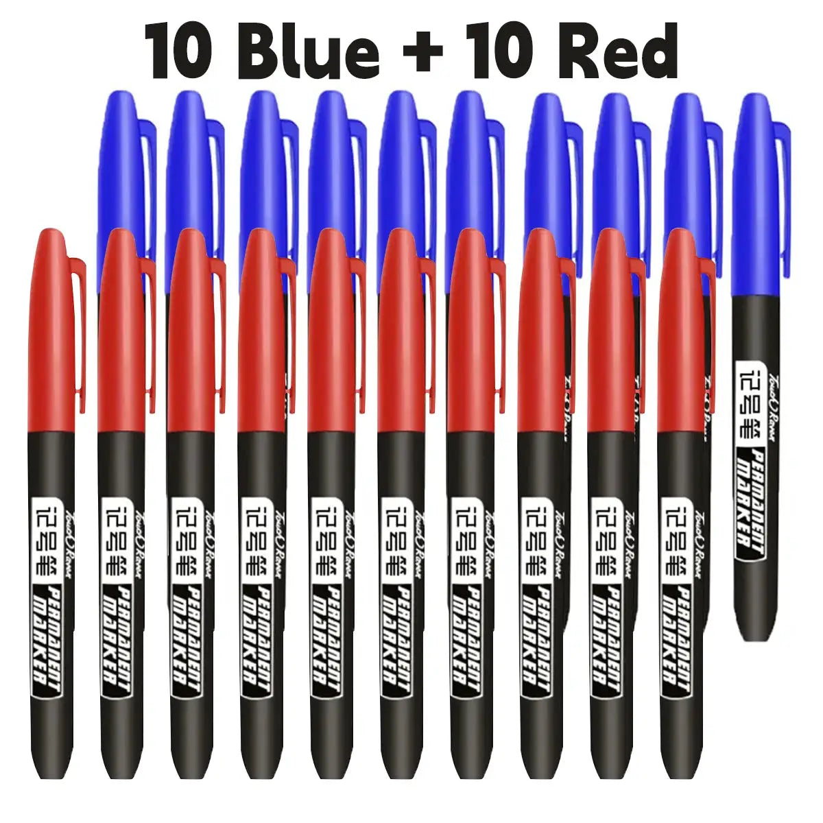 GraphixPro 6Pcs Permanent Marker Pens Set Black Blue Red Waterproof Ink Fine Tips For Manga Drawing
