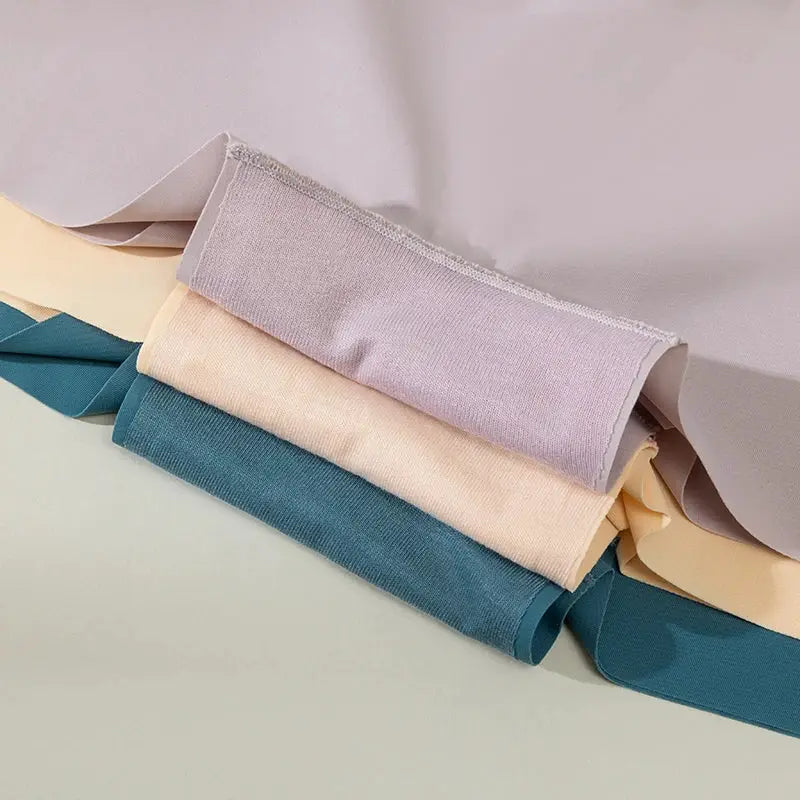 BZEL 4-pack women's seamless boyshort panties in pastel lavender, peach, teal and beige by Simples Market