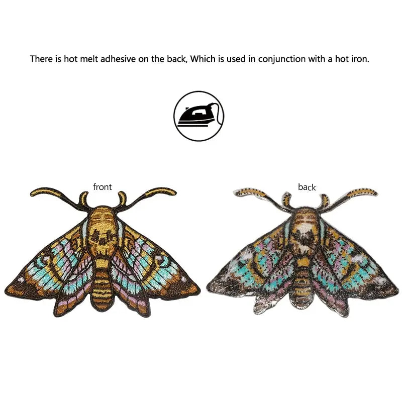 Colorful Moths Embroidered Patch Iron On Sew On For Clothing Cap Bag Jacket DIY Gift With Hot Adhesive